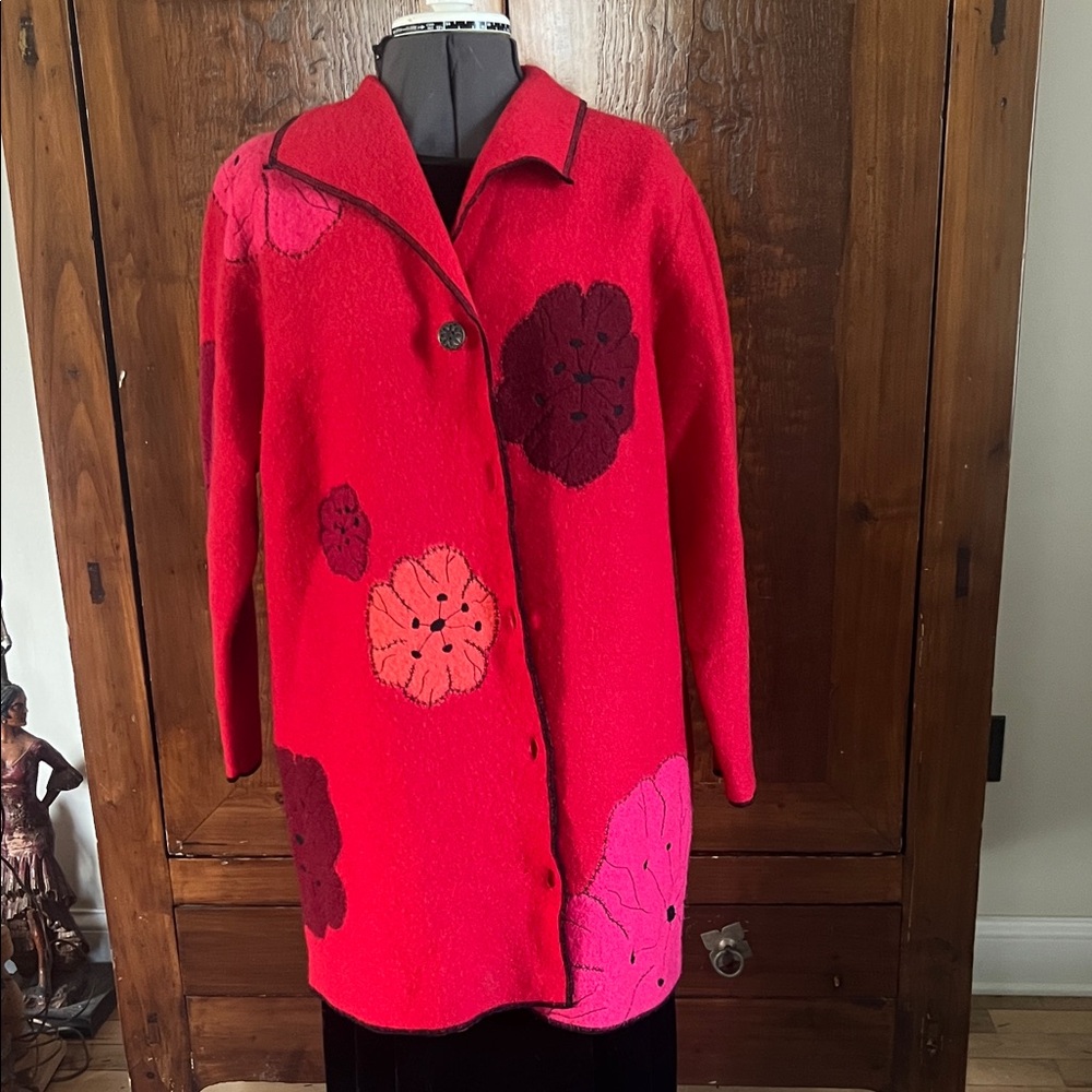 Susan Bristol Red and Pink Floral Blazer